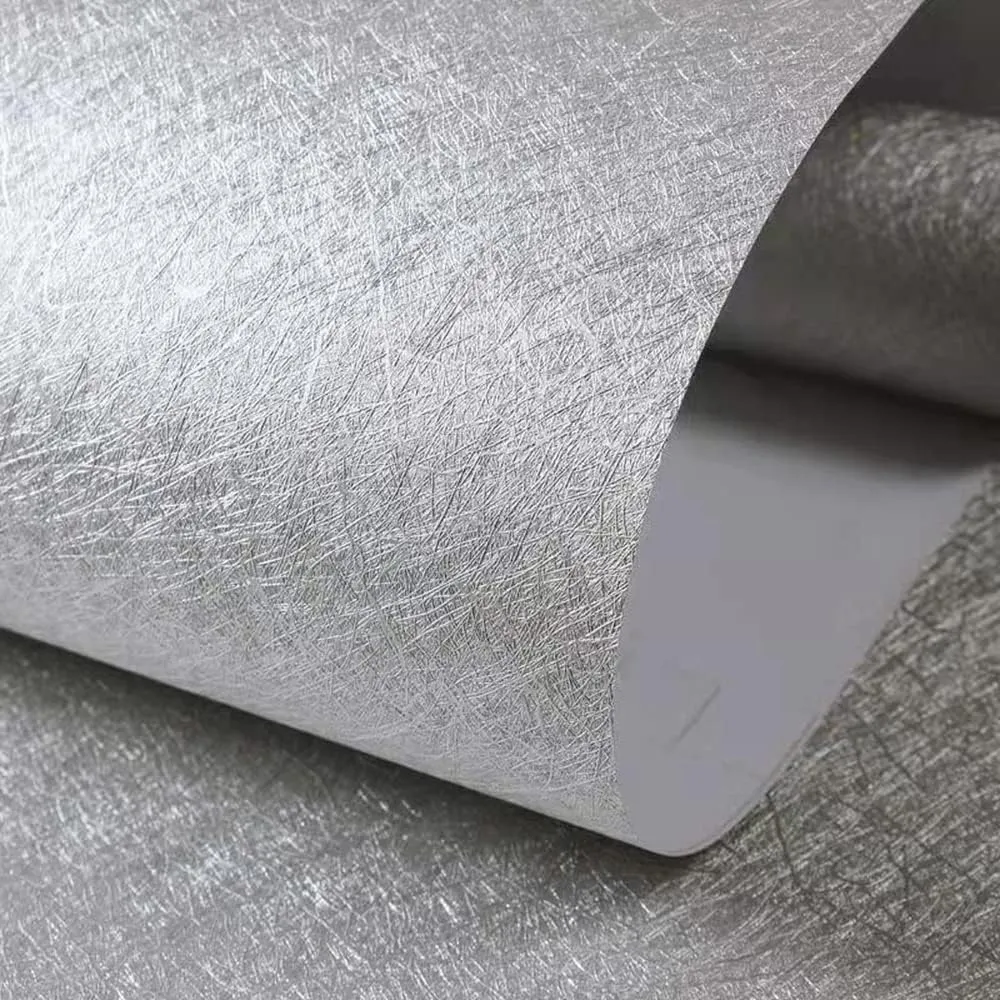 NEW Silk Embossed Wallpaper, Peel and Stick Self-Adhesive Removable 3D Texture Wallpaper for Kitchen Furniture Bedroom Wallcovering (15.7"x394", Silver Grey)