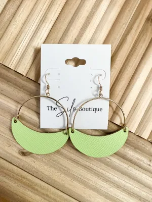 Nickel and Suede Citrus Asters Small Earrings