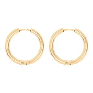Nicole 18K Gold PVD and Stainless Steel PVD Simple Hoop Earrings