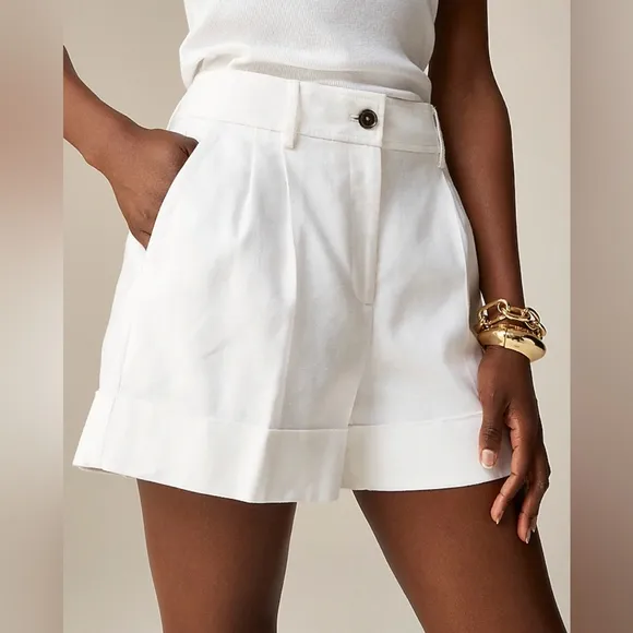 NWT J.Crew Remi Short in Stretch Linen Blend Size 8