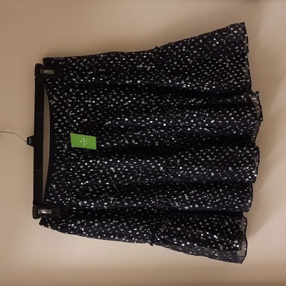 NWT, Kate Spade New York Night Sky Lurex Dot Skirt