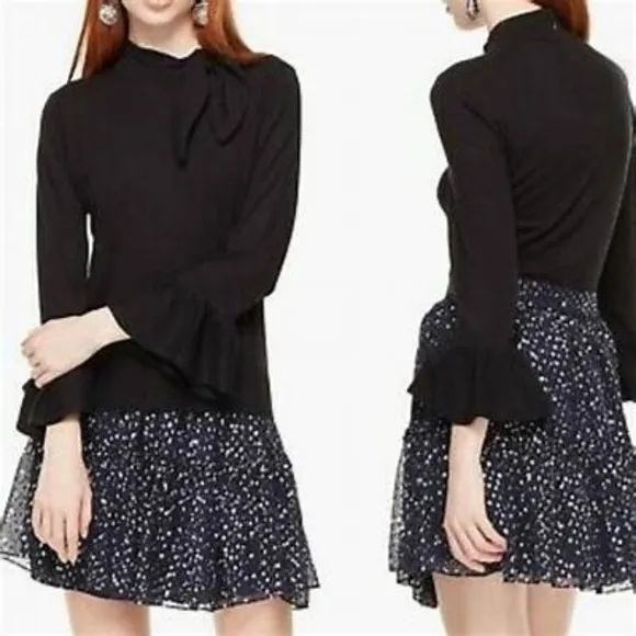 NWT, Kate Spade New York Night Sky Lurex Dot Skirt