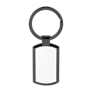 Oblong Metal Keyring - Smoked Black