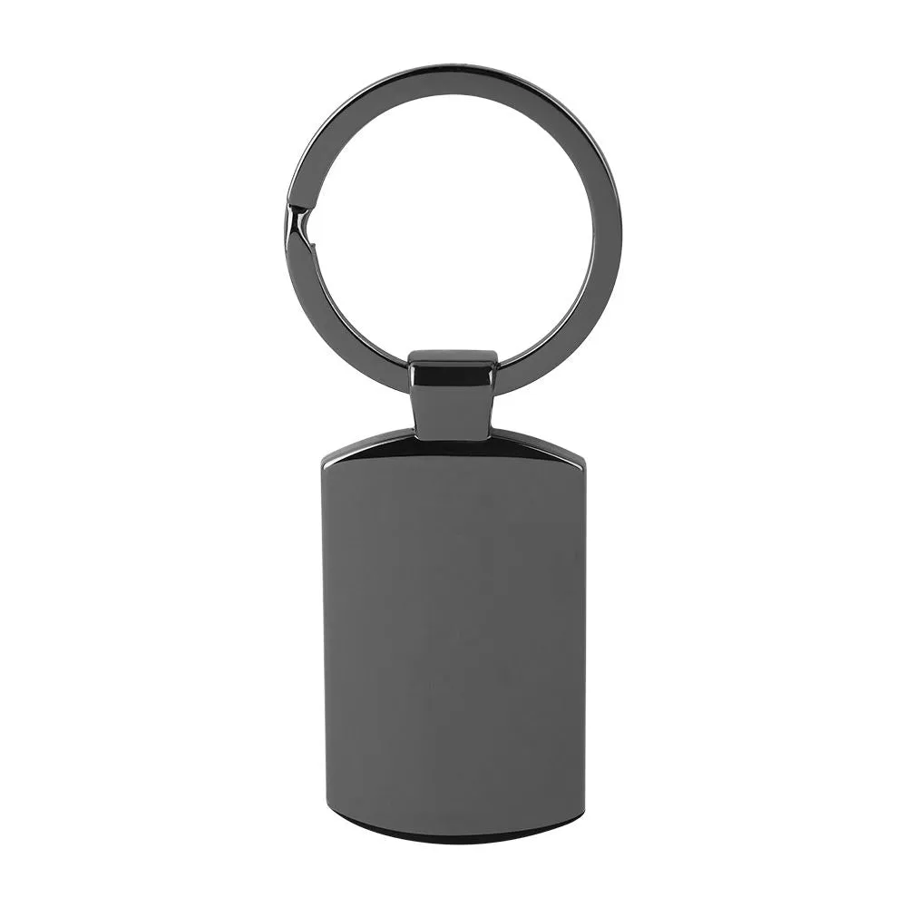 Oblong Metal Keyring - Smoked Black