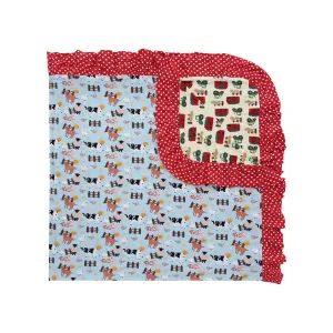 Old McDonald Ruffled Cuddle Blanket