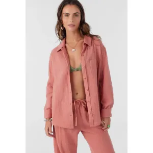 O'NEILL LENI DOUBLE GAUZE TOP CANYON ROSE