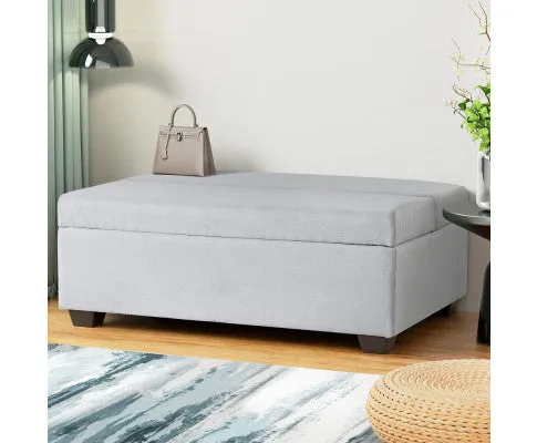 Ottoman & Mattress Storage Sofa Bed 112cm Foldable Grey