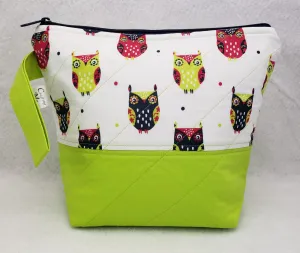 Owls (Flour Green) - Project Bag - Small