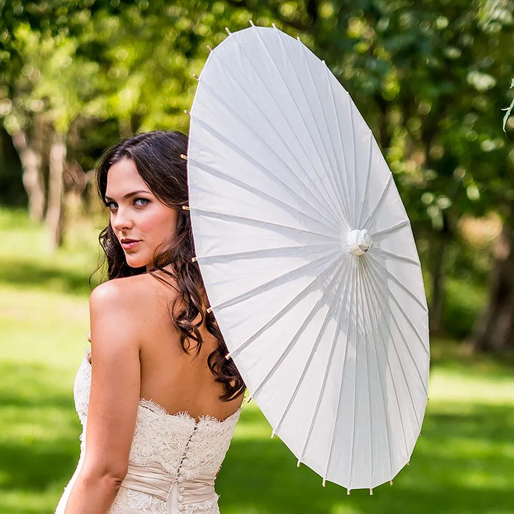 Paper Parasol with Bamboo Handle - Assorted Colors