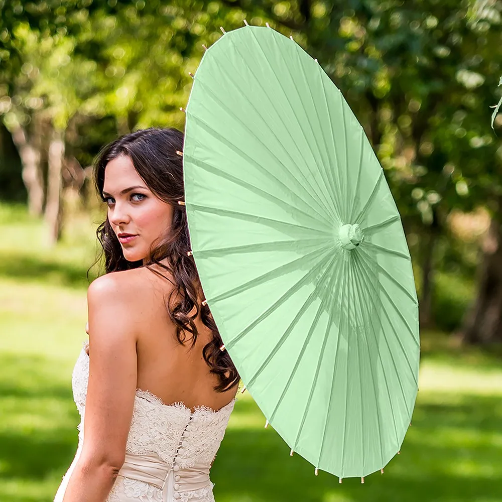 Paper Parasol with Bamboo Handle - Assorted Colors