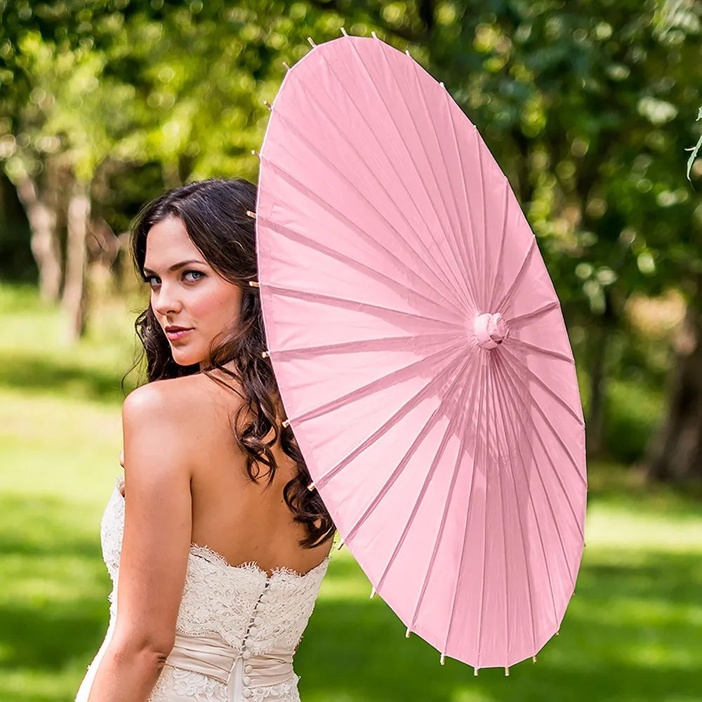 Paper Parasol with Bamboo Handle - Assorted Colors