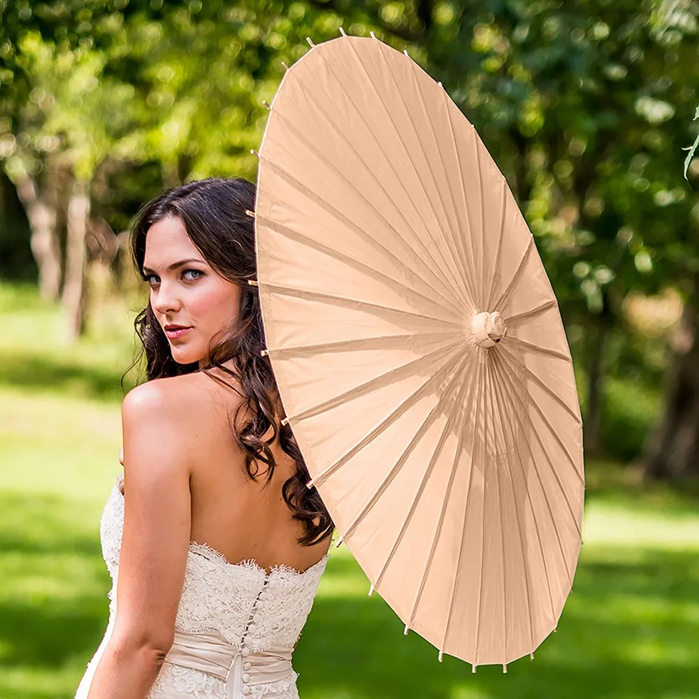 Paper Parasol with Bamboo Handle - Assorted Colors