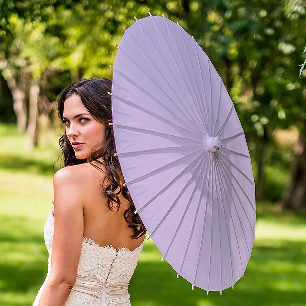 Paper Parasol with Bamboo Handle - Assorted Colors