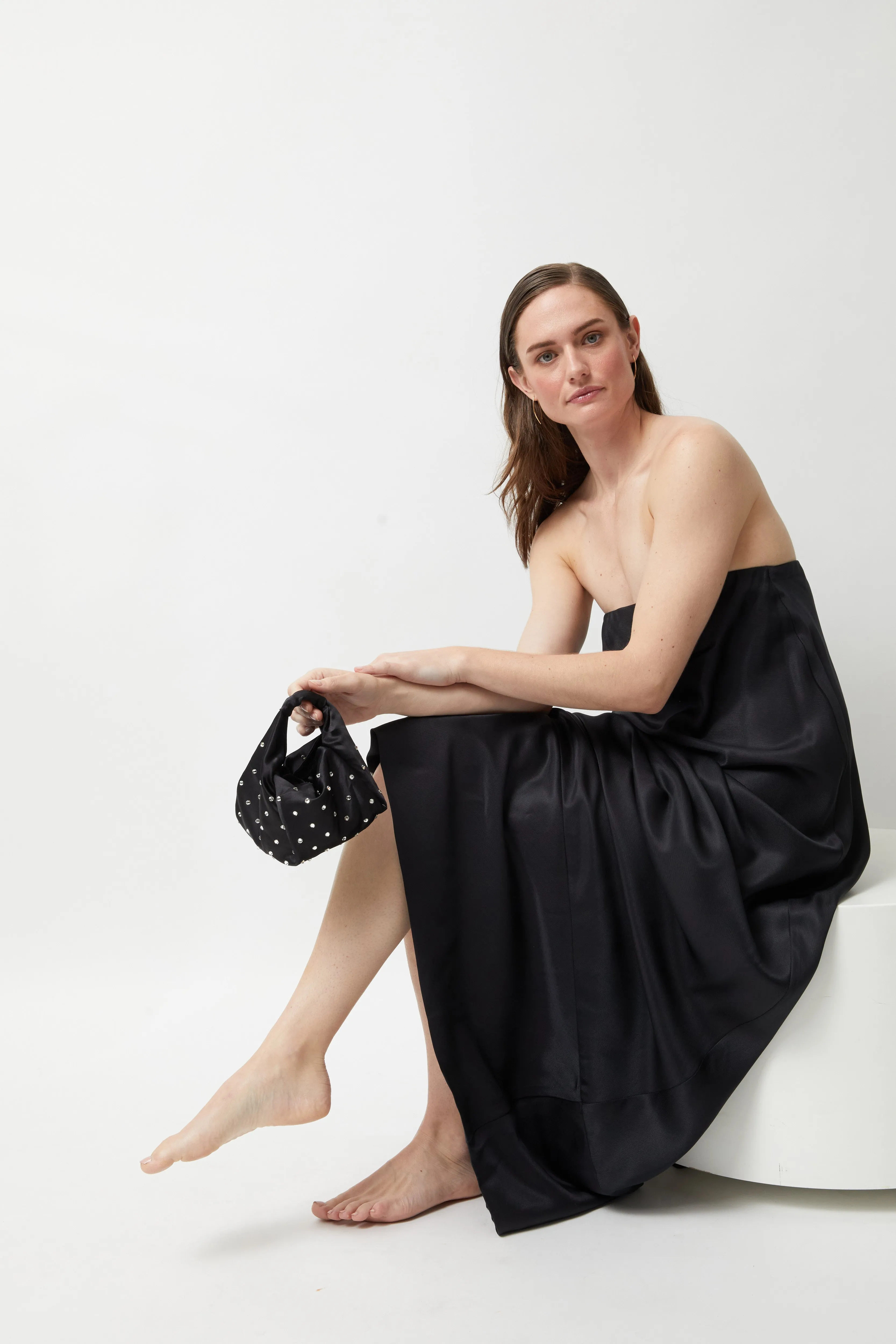 Parachute Bag - Black Silk Swarovski