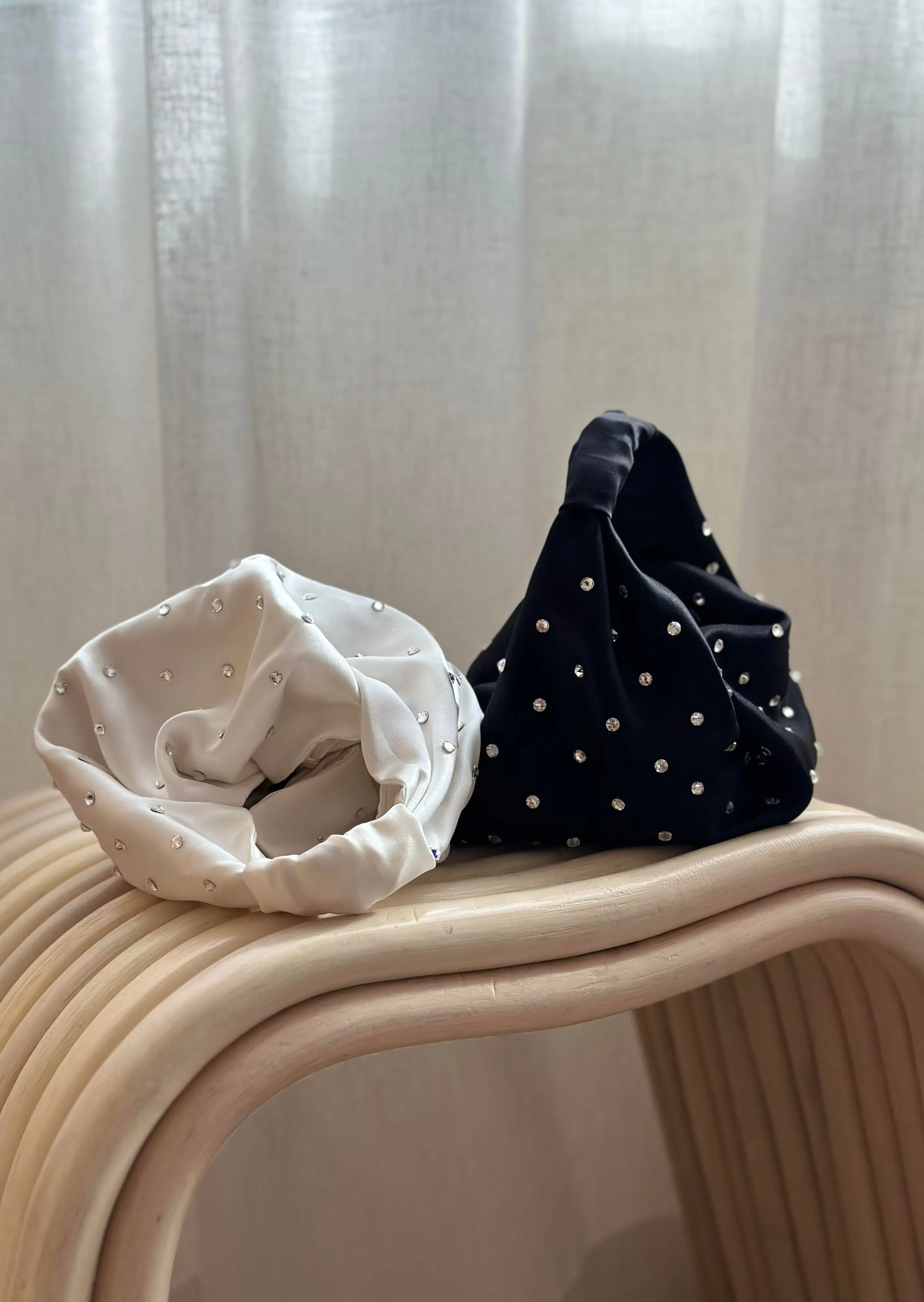 Parachute Bag - Black Silk Swarovski
