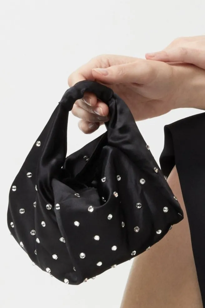Parachute Bag - Black Silk Swarovski