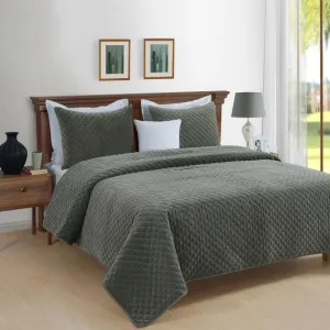 Park Avenue Amalia Cotton Velvet Quilted Comforter Set