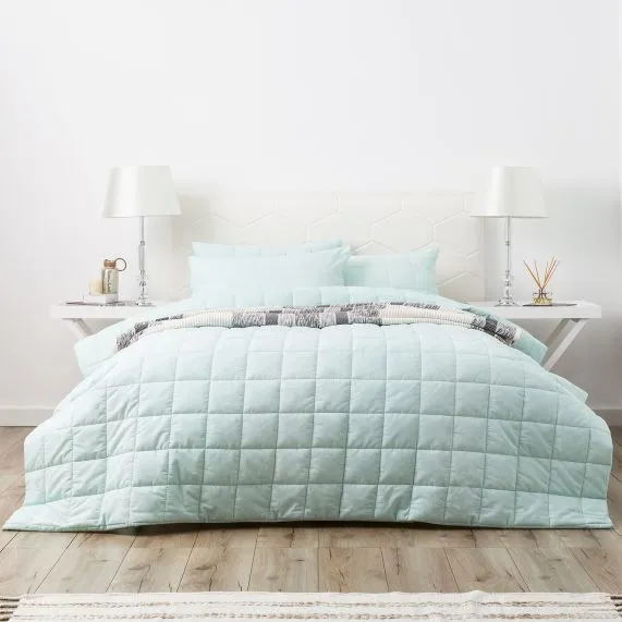 Park Avenue Paradis Washed Chambray Quilted Bed Cover Set - 5 Colours