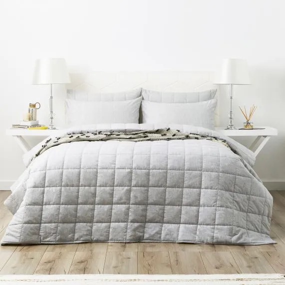 Park Avenue Paradis Washed Chambray Quilted Bed Cover Set - 5 Colours