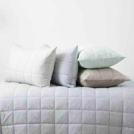 Park Avenue Paradis Washed Chambray Quilted Bed Cover Set - 5 Colours