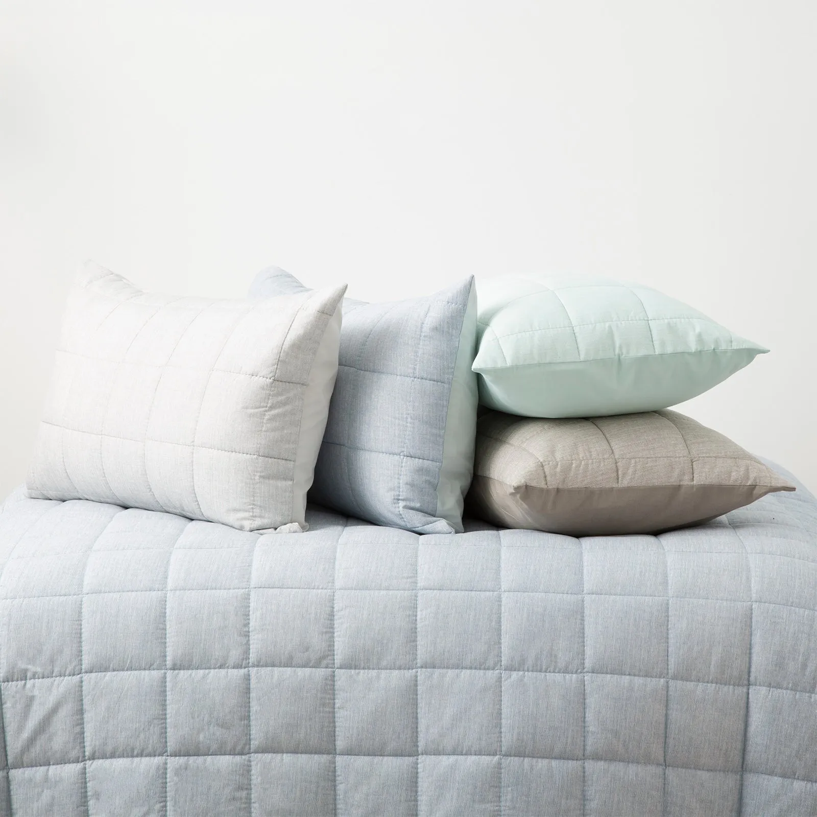 Park Avenue Paradis Washed Chambray Quilted Bed Cover Set - 5 Colours