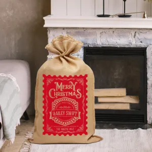 Personalised Printed Merry Christmas Presents Sack
