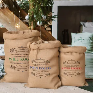 Personalised Printed Santa Presents Christmas Sack