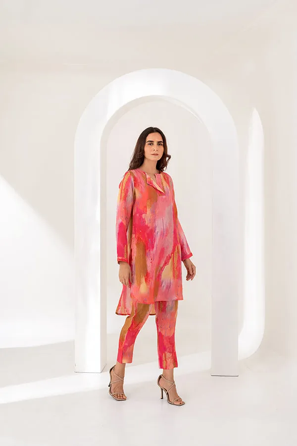 Pied Love Printed Summer Silk Co-ord Set