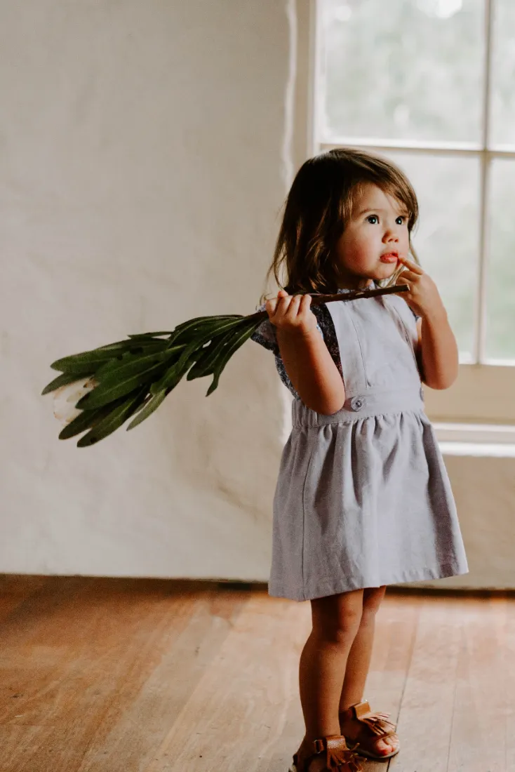 Pinafore Dress - Lavender Grey