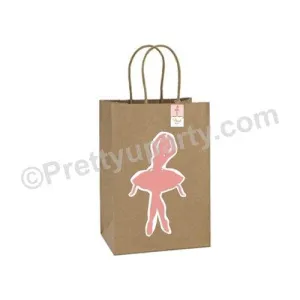 Pink and Gold Ballet Gift Bags - Pack of 10