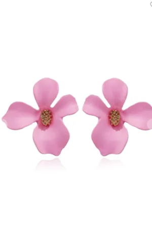 Pink Flower Earrings