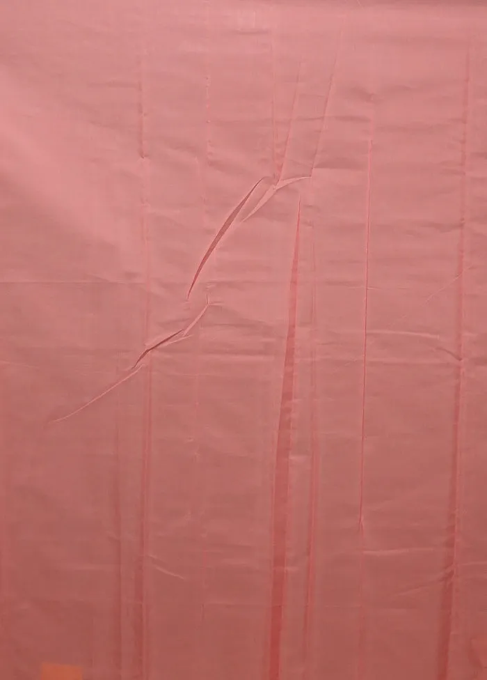Pink Kora Silk Saree With Blouse Piece