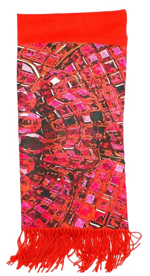 Pink Long Cashmere Backed Stole