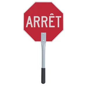 Pioneer V6020840-O/S Traffic Stop/Stop Paddle 12” – French Version only, Red/Red, O/S