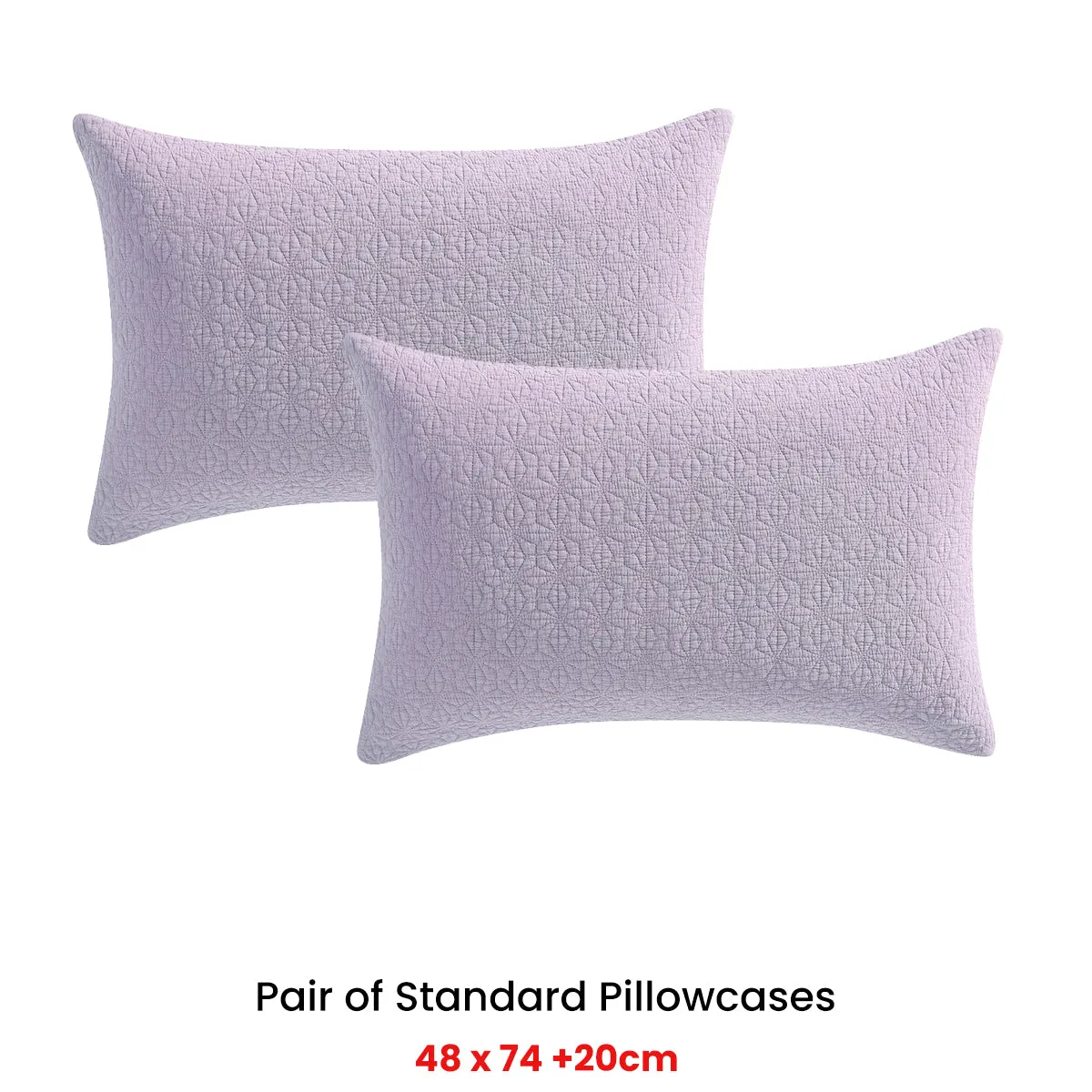 Platinum Collection Pair of Kayo Lilac Standard Pillowcases 48 x 73   20cm