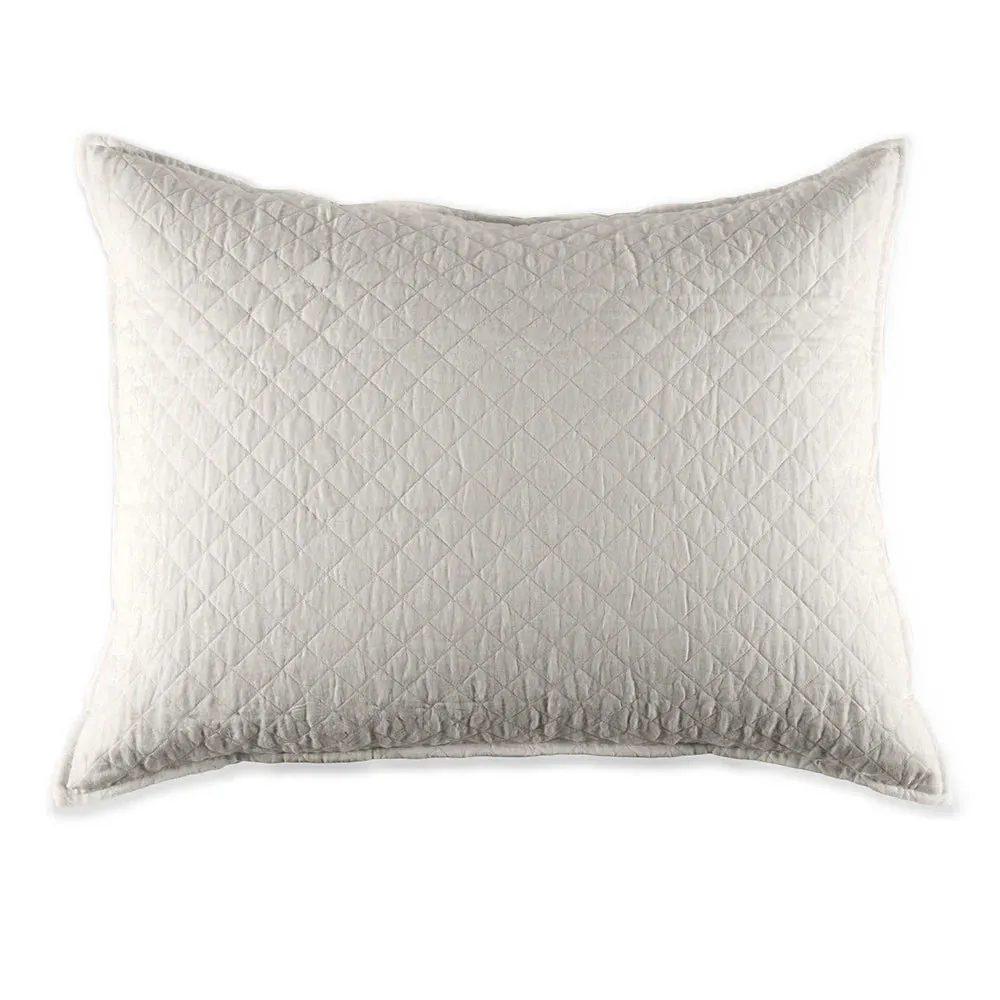 Pom Pom at Home Hampton Flax Linen Diamond Quilted Big Pillow With Insert - 28” x 36”