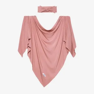 Posh Peanut Dusty Rose-Infant Swaddle and Headwrap Set