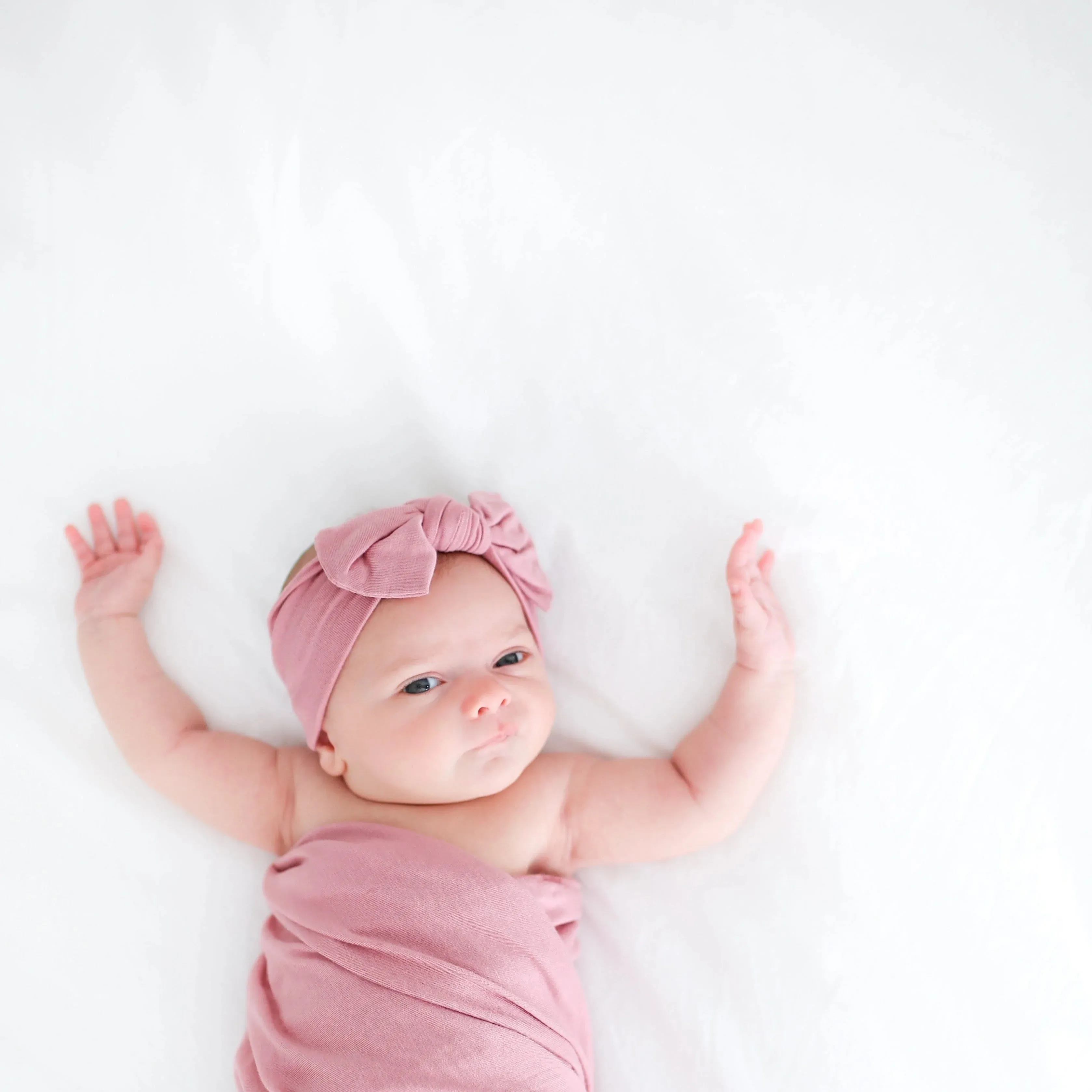 Posh Peanut Dusty Rose-Infant Swaddle and Headwrap Set