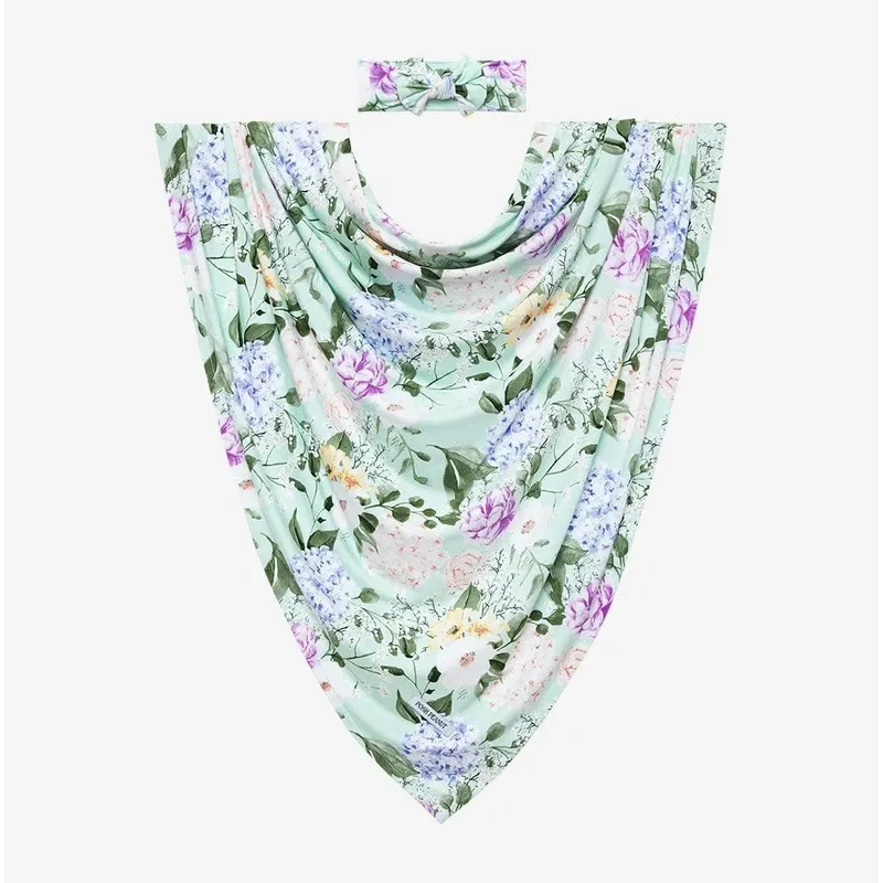 Posh Peanut Erin Infant Swaddle and Headwrap Set