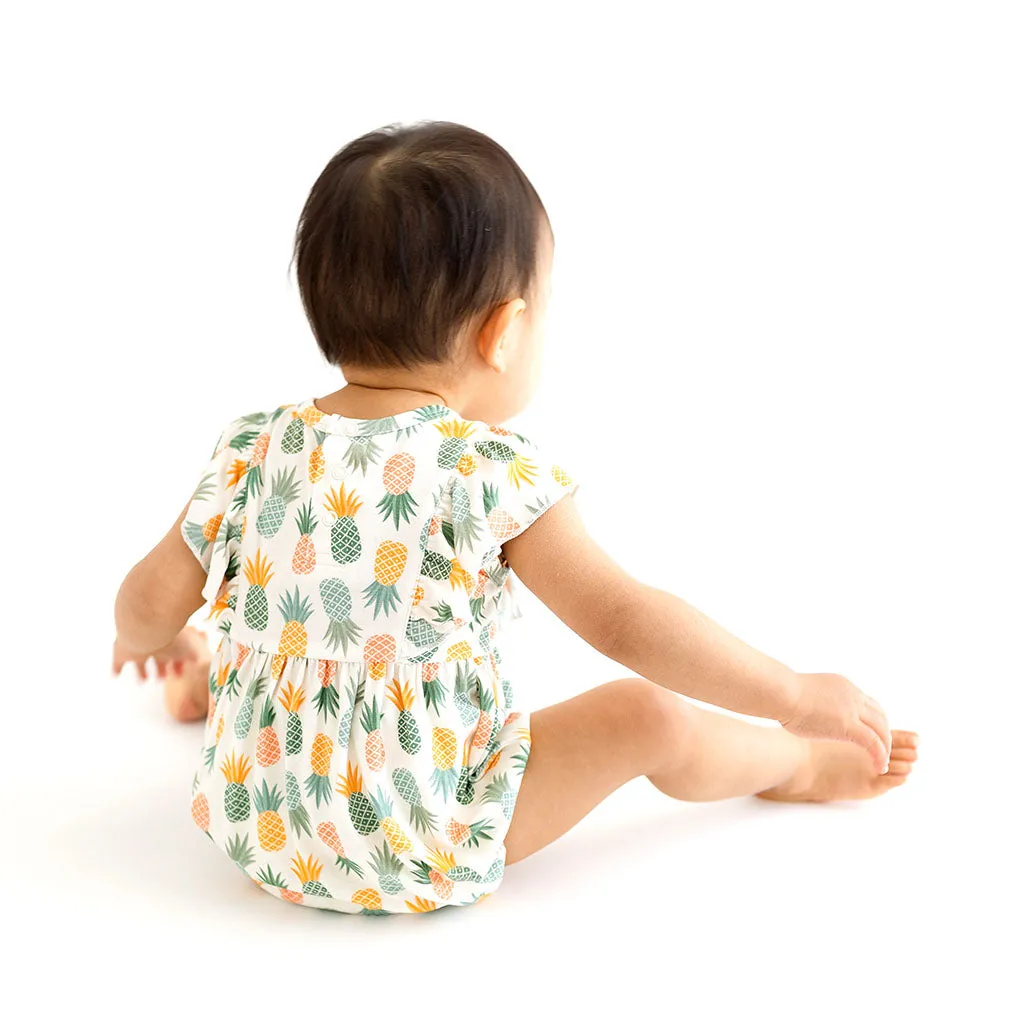 Posh Peanut Flutter Sleeve Bubble Romper in McGuire