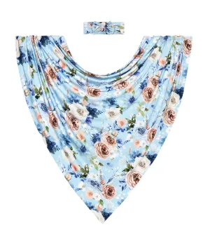 Posh Peanut Frostine-Infant Swaddle and Headwrap Set