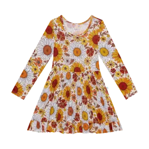 Posh Peanut Goldie L/S Ruffled Twirl Dress