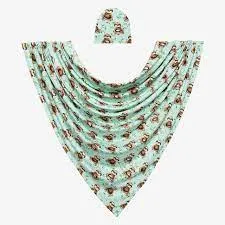 Posh Peanut Normandie-Infant Swaddle and Beanie Set Sage