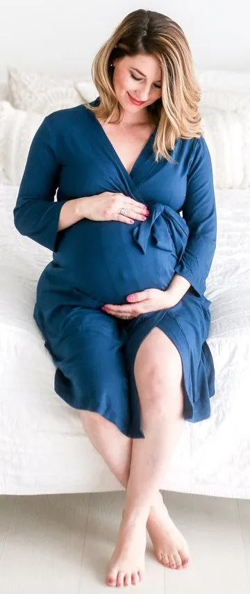 Posh Peanut Sailor Blue Mommy Robe