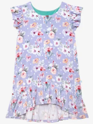 Posh Peanut Samantha Basic Ruffled Capsleeve Hi Low Dress