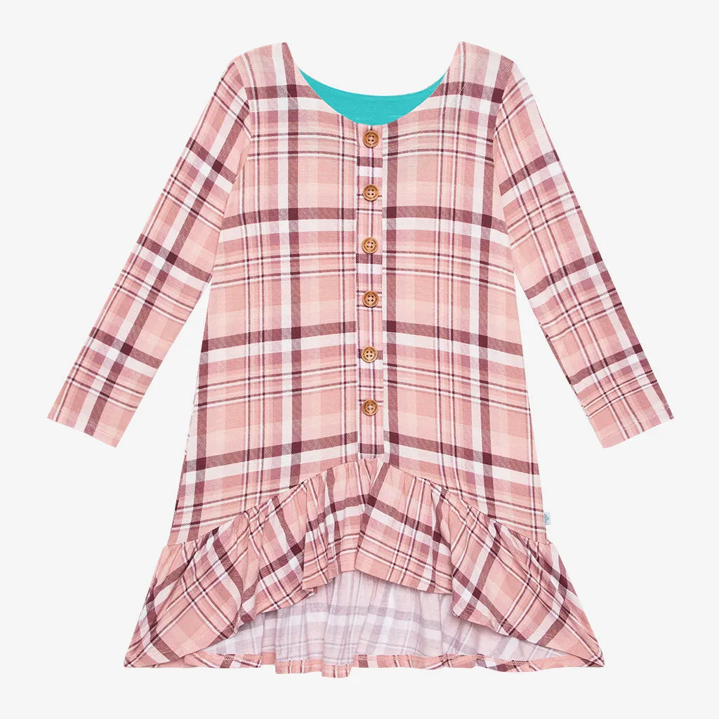 Posh Peanut Stephanie L/S Henley Hi Low Dress