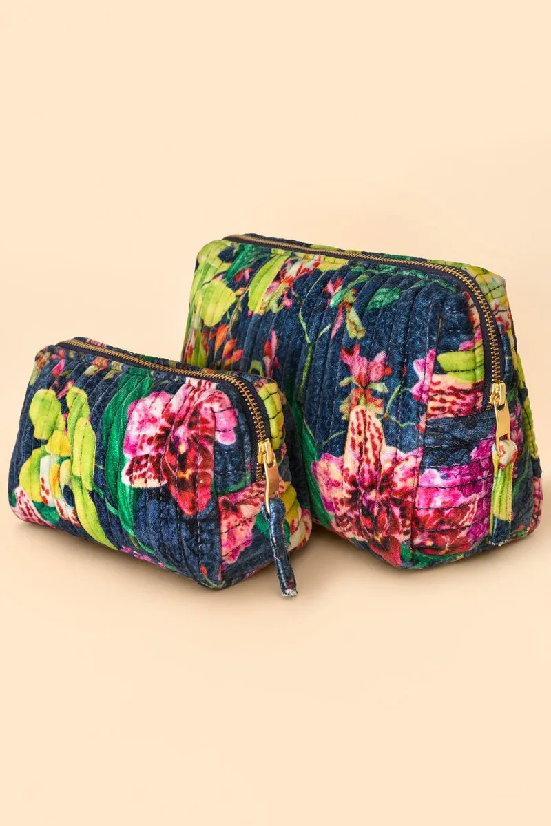 Powder Large Quilted Washbag - Exotic Evening Ink