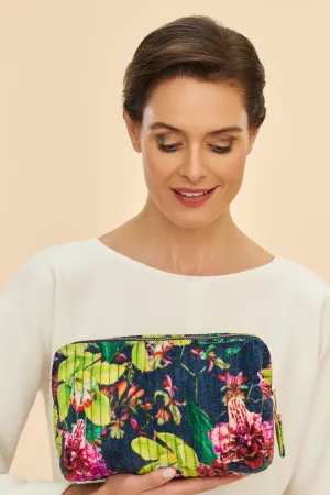 Powder Large Quilted Washbag - Exotic Evening Ink