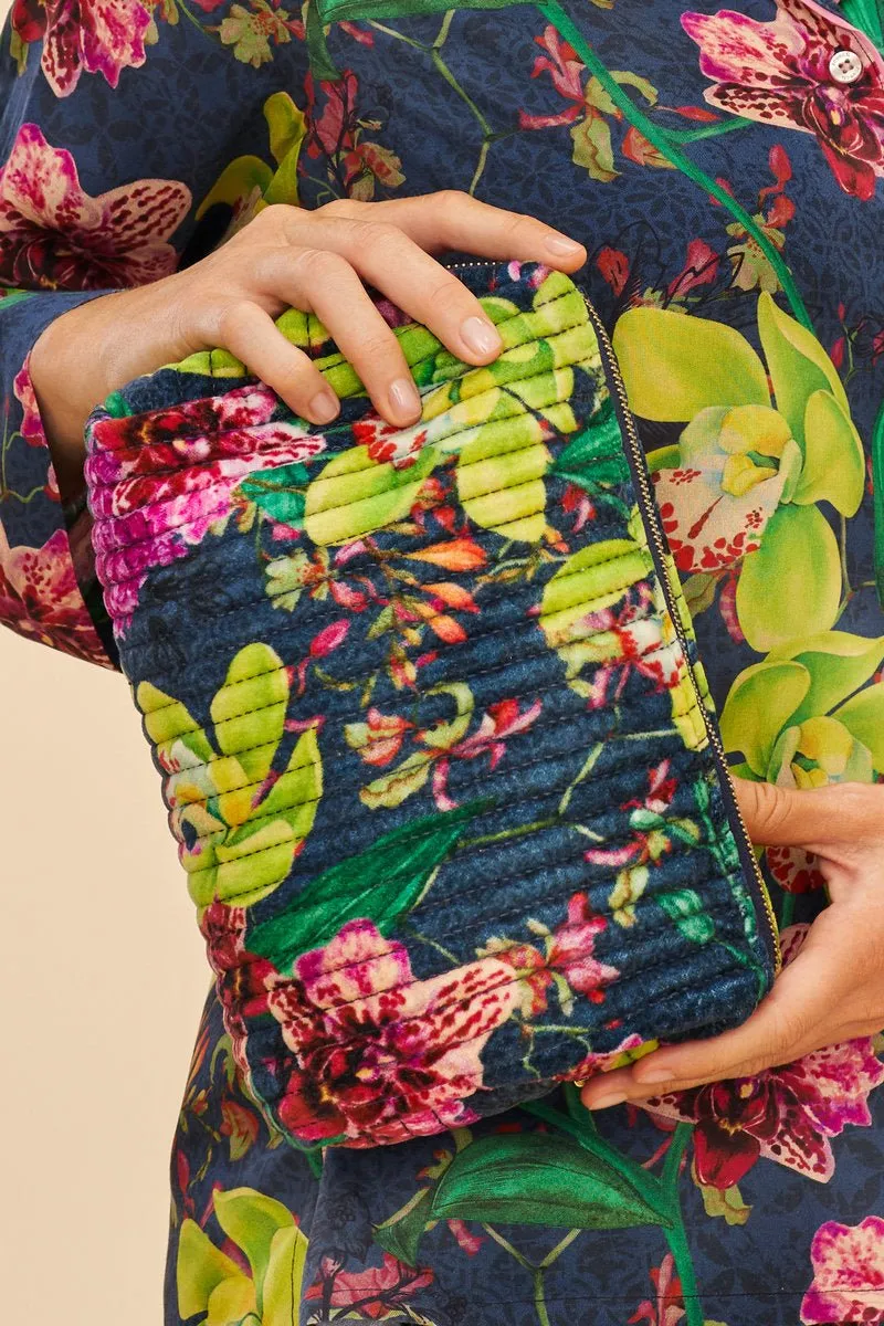 Powder Large Quilted Washbag - Exotic Evening Ink