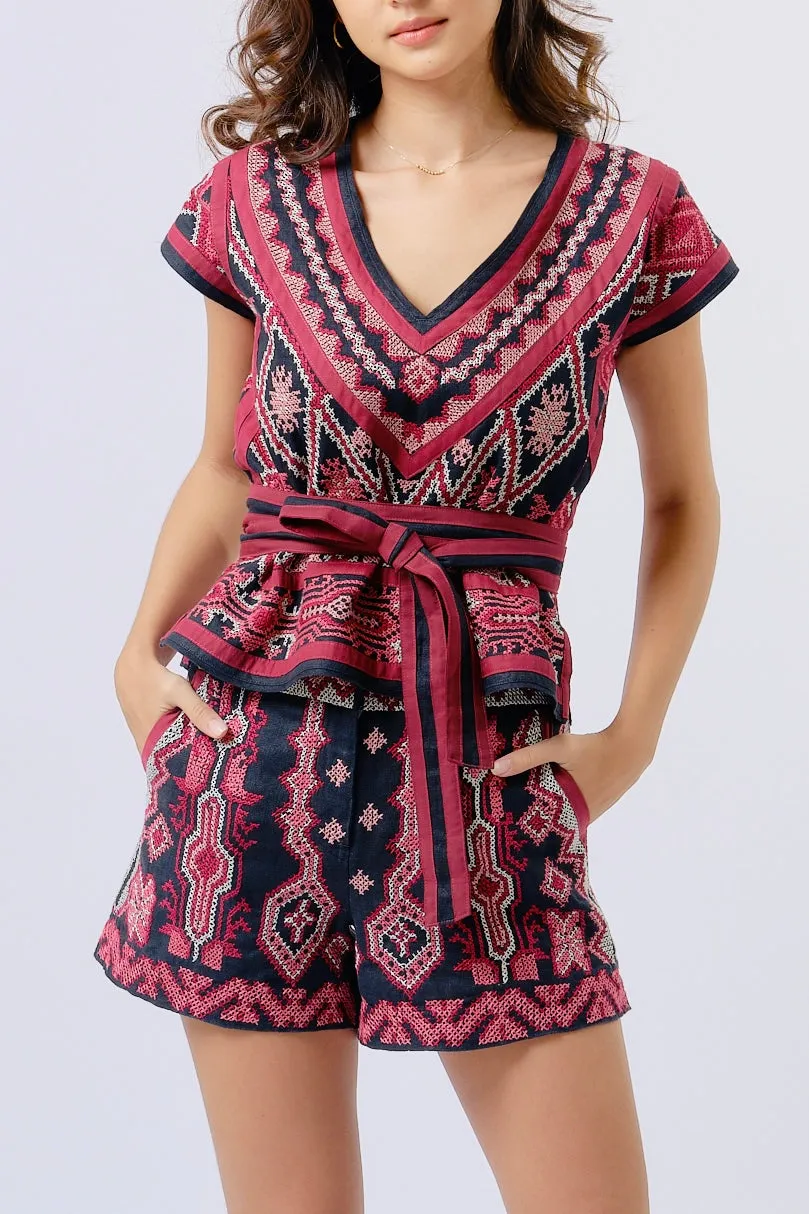 Pre-order Katya Top, Blk Crimson